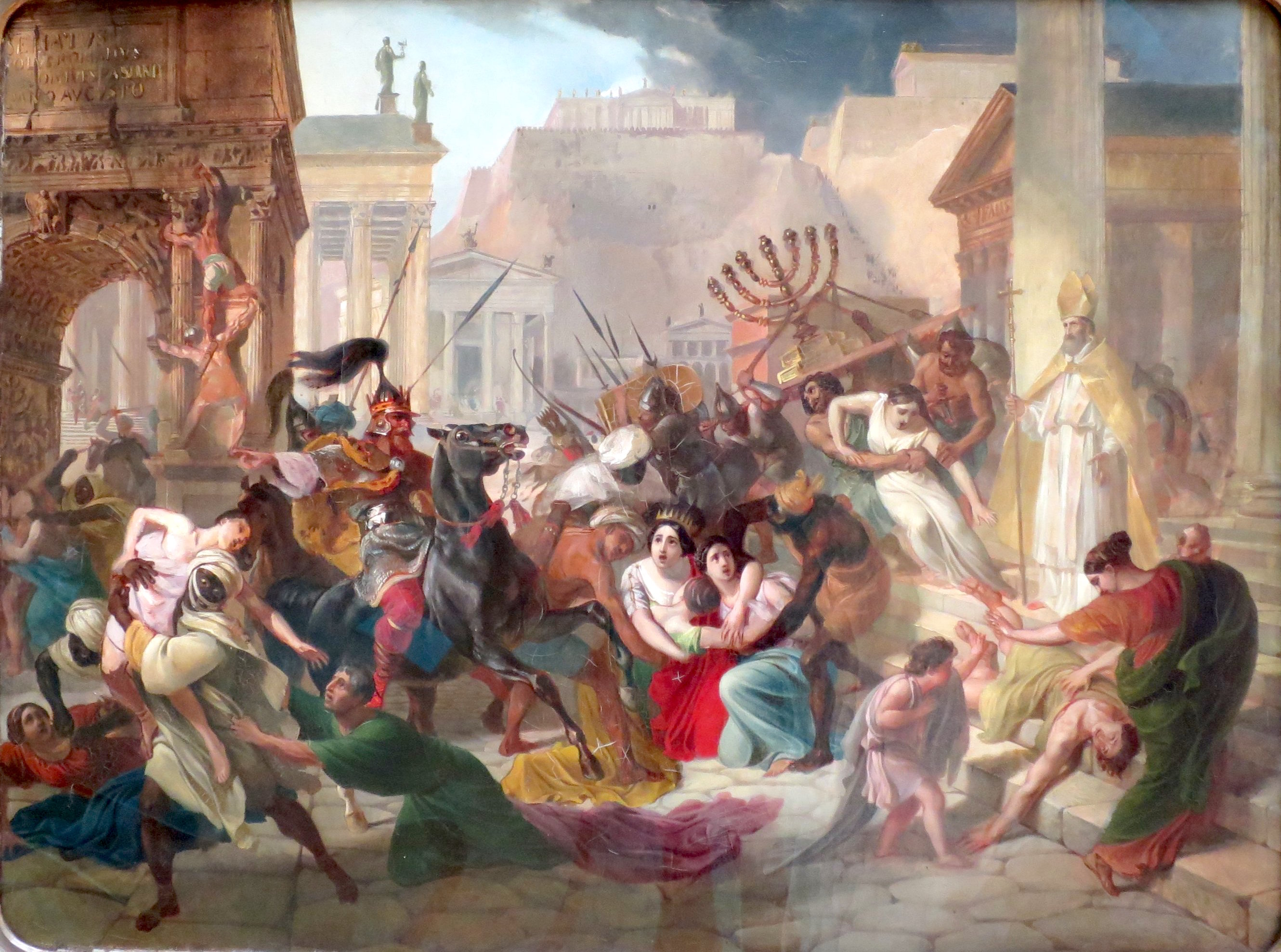 图:油画《410年洗劫罗马》(the sack of rome by the barbarians in