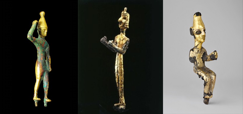 图:主前14世纪迦南人各种贴着金箔的巴力偶像